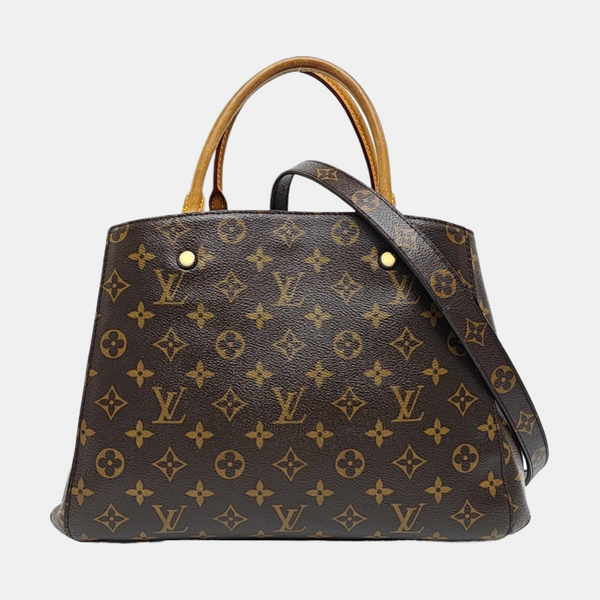 MONTAIGNE GM Monogram Coated Canvas Brown