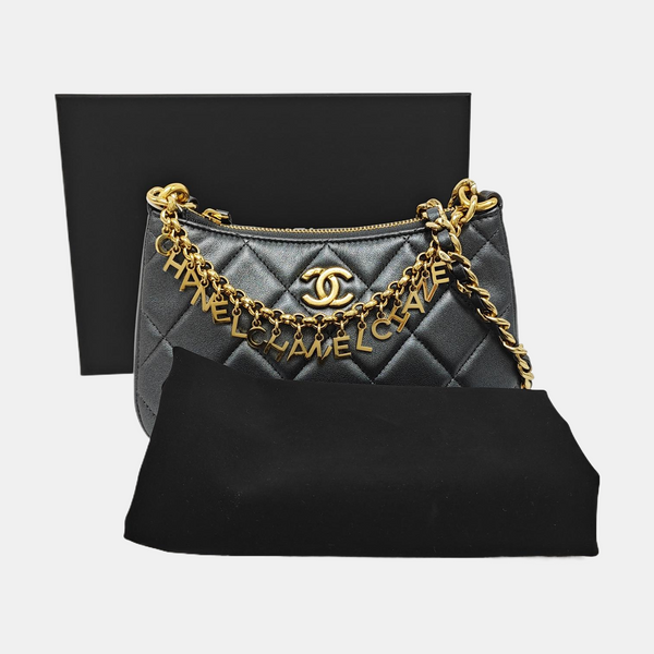Quilted Lambskin Shoulder Bag Gray