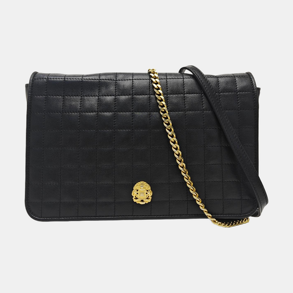 Quilted Calfskin Shoulder Bag Black