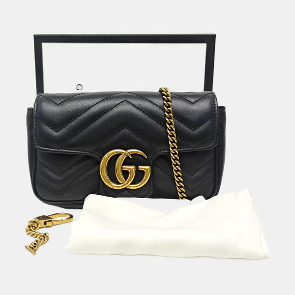 GG Marmont Mini Quilted Calfskin Black