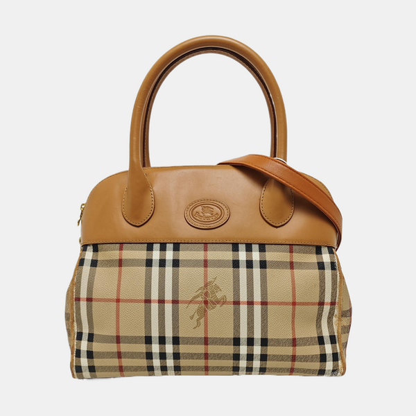 Coated Canvas Shoulder Bag Beige
