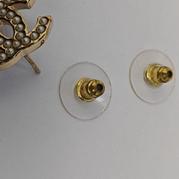 CC Logo Metal Gold Earrings
