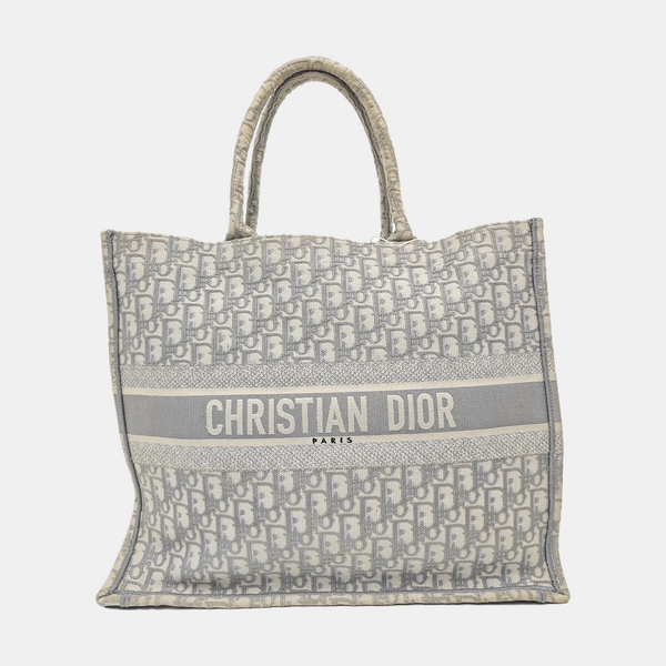 Book Tote Large Oblique Canvas Gray