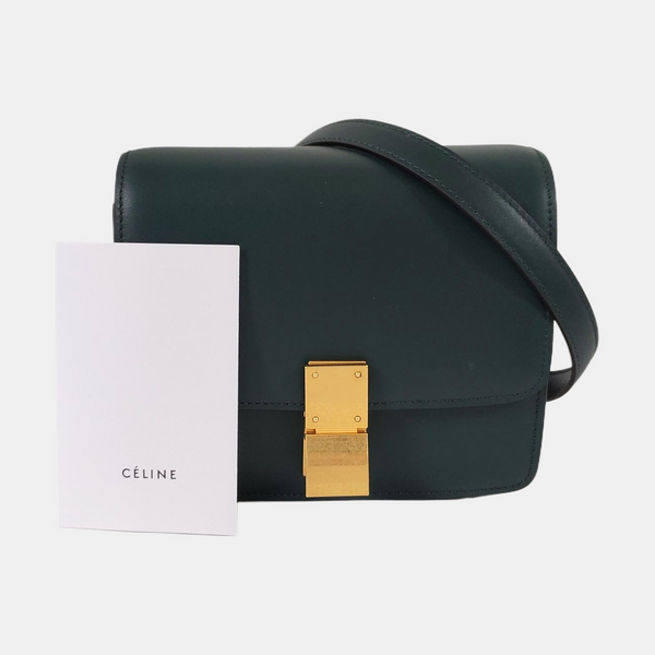 Authenticated pre-owned CLASSIC BOX Mini Calfskin Green - Crossbody Bag at Looply