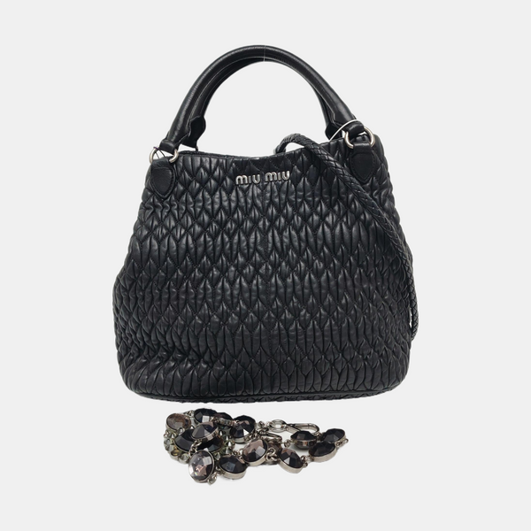 Avenue Quilted Lambskin Black