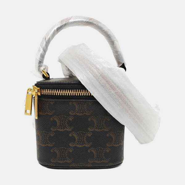 Coated Canvas Shoulder Bag Black