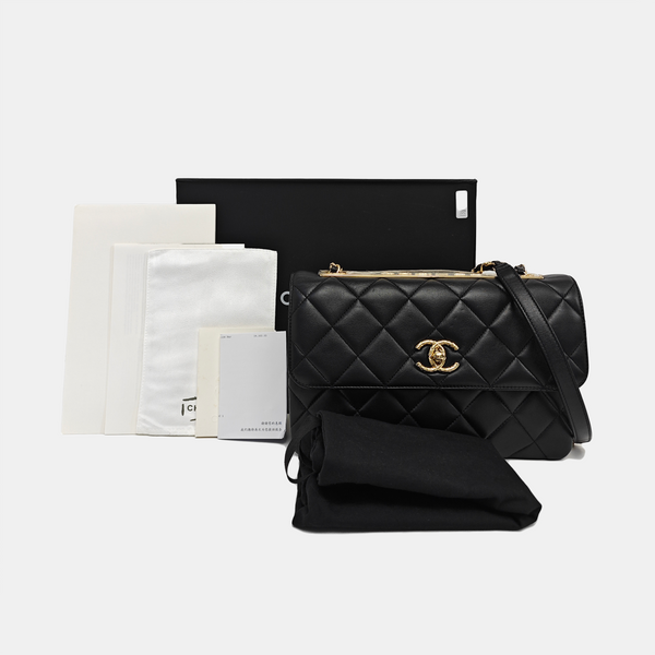 EX FLAP Quilted Lambskin Black