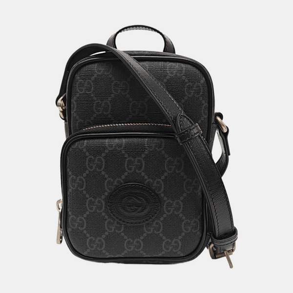 Coated Canvas Shoulder Bag Mini Black