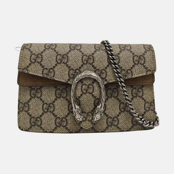 Dionysus Super Mini Monogram Coated Canvas Beige