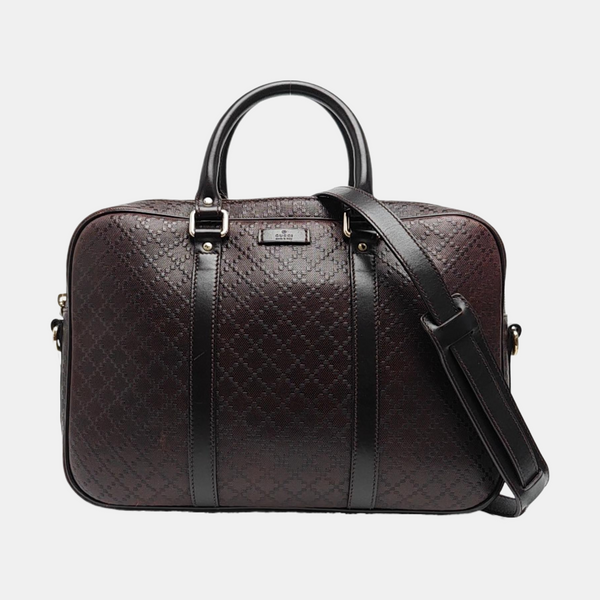 Coated Canvas Shoulder Bag Brown