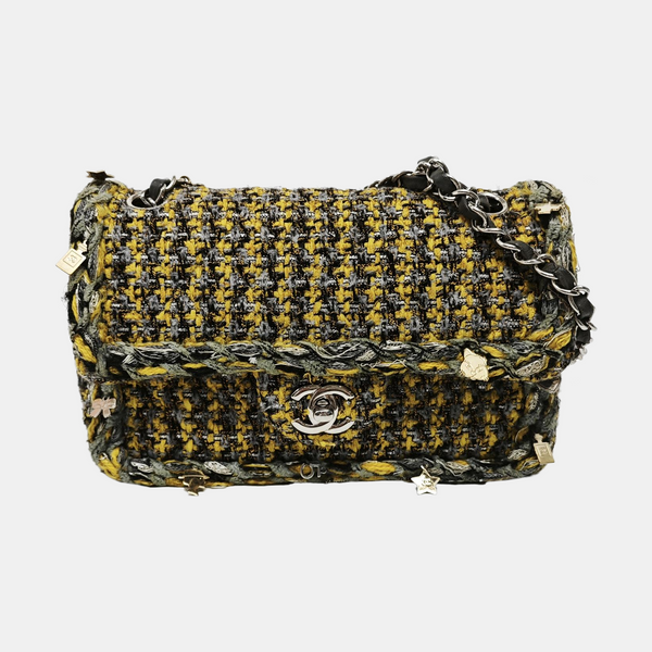 CLASSIC FLAP Medium Quilted Wool Yellow