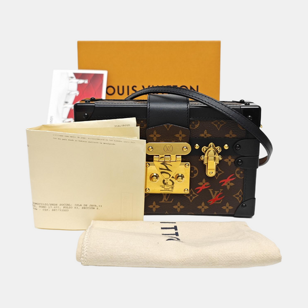 PETITE MALLE Monogram Coated Canvas Brown