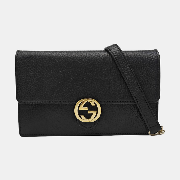 Interlocking G Small Calfskin Black