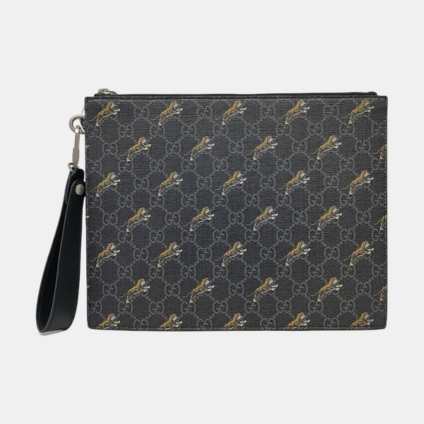 GG Supreme Monogram Coated Canvas Black