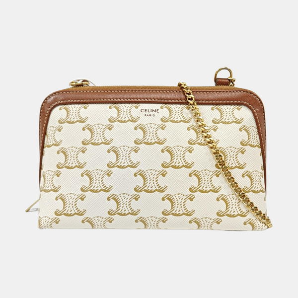 Coated Canvas Shoulder Bag White