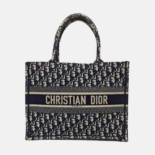 Book Tote Medium Oblique Canvas Blue