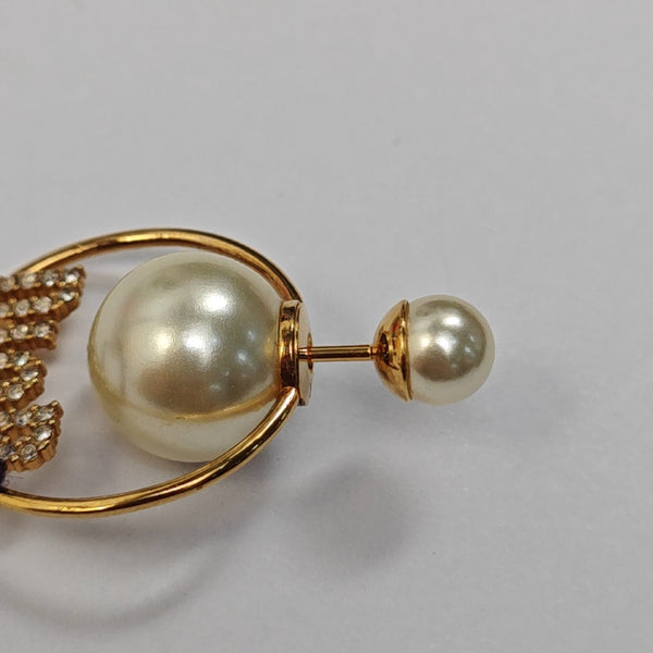 Dior Tribales Metal White Stud Earrings