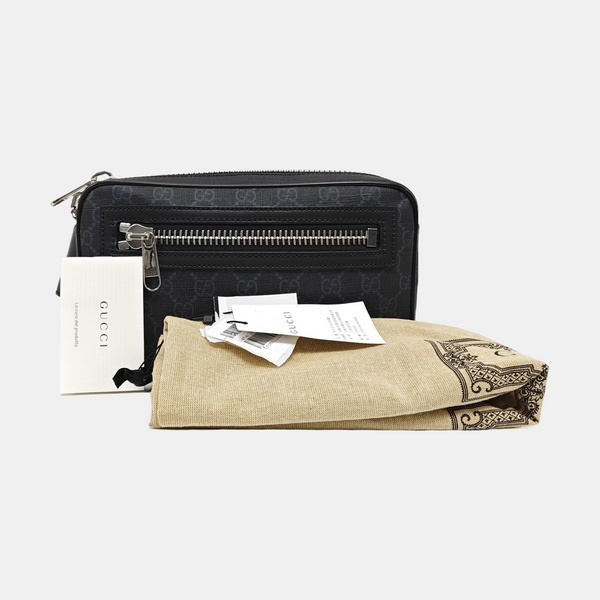 GG Supreme Monogram Coated Canvas Gray