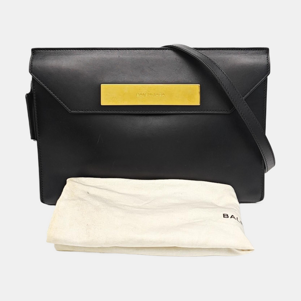 Leather Shoulder Bag Black