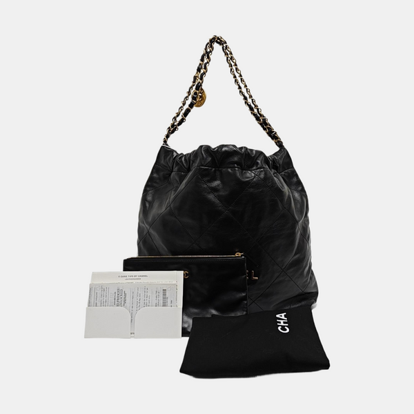 CHANEL 22 Medium Quilted Calfskin Black