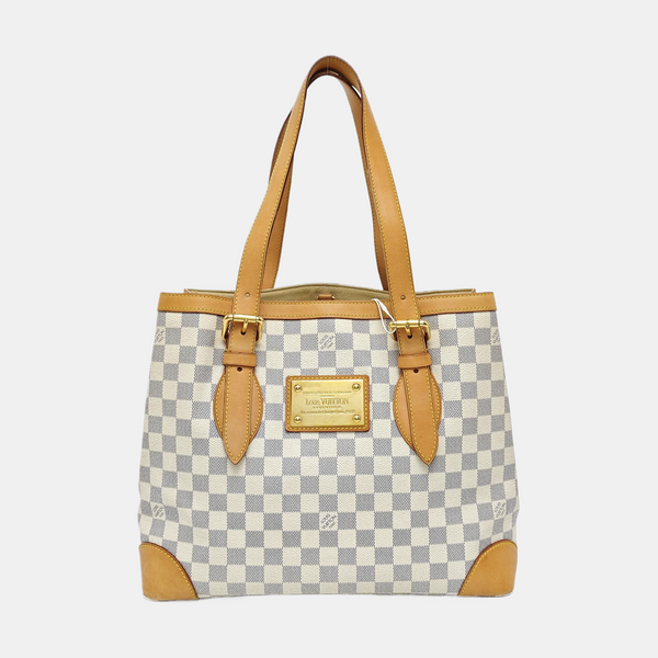 HAMPSTEAD MM Damier Azur Coated Canvas White