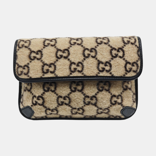 Monogram Wool Belt Bag Beige