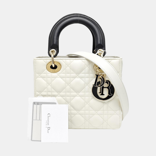 Lady Dior Small Cannage Lambskin White