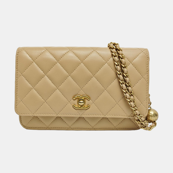 WOC Quilted Lambskin Beige