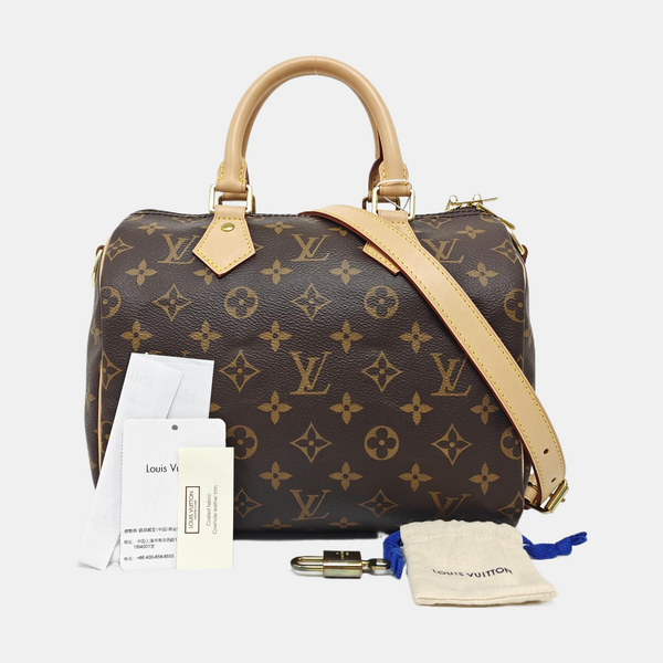 Authenticated pre-owned SPEEDY 25 Monogram Coated Canvas Brown - Shoulder Bag at Looply
