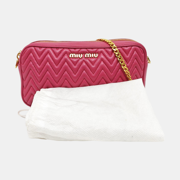 Quilted Lambskin Shoulder Bag Red
