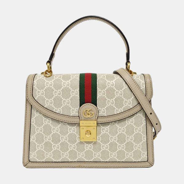 Ophidia Small Monogram Coated Canvas White