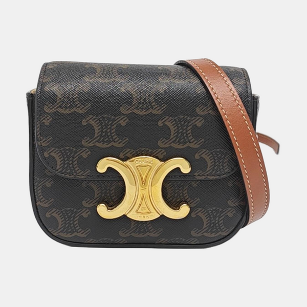 Authenticated pre-owned TRIOMPHE Mini Coated Canvas Black - Crossbody Bag at Looply
