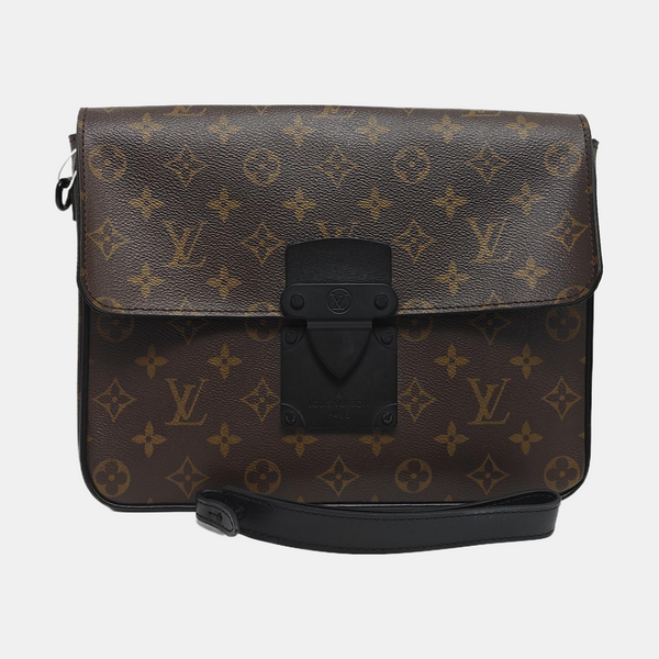 S LOCK Monogram Coated Canvas Brown
