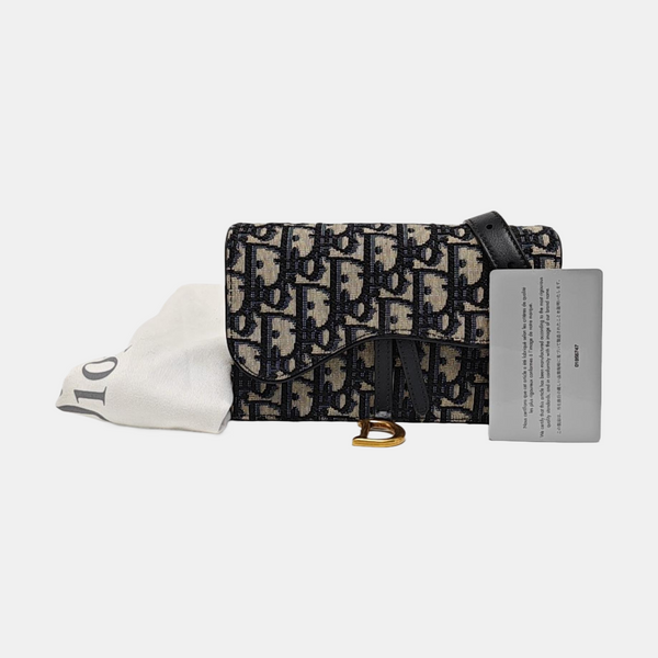 Saddle Mini Oblique Canvas Blue