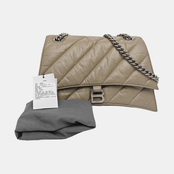 Crush Medium Quilted Calfskin Beige