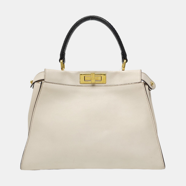 Peekaboo Medium Calfskin White