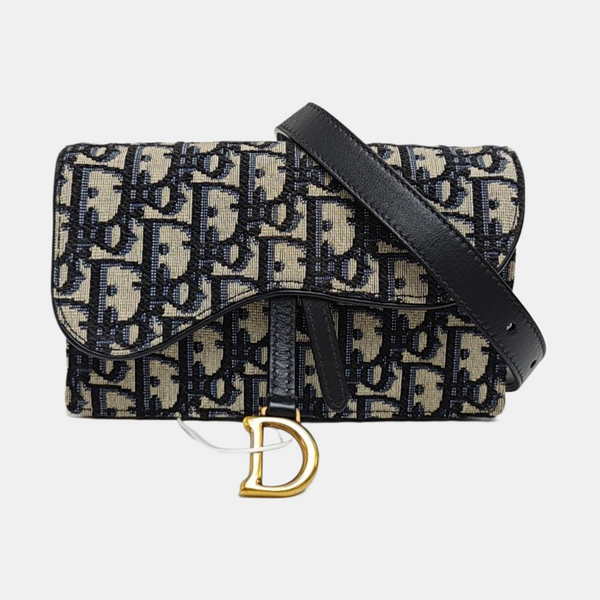 Saddle Mini Oblique Canvas Blue
