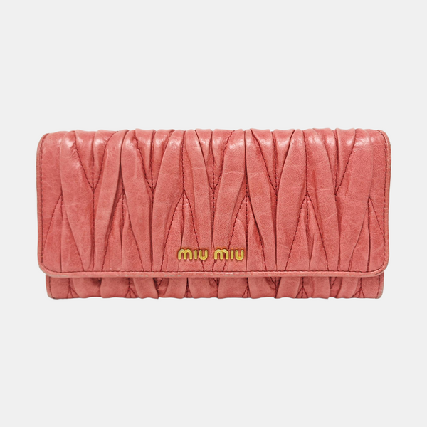 Quilted Lambskin Wallet Pink