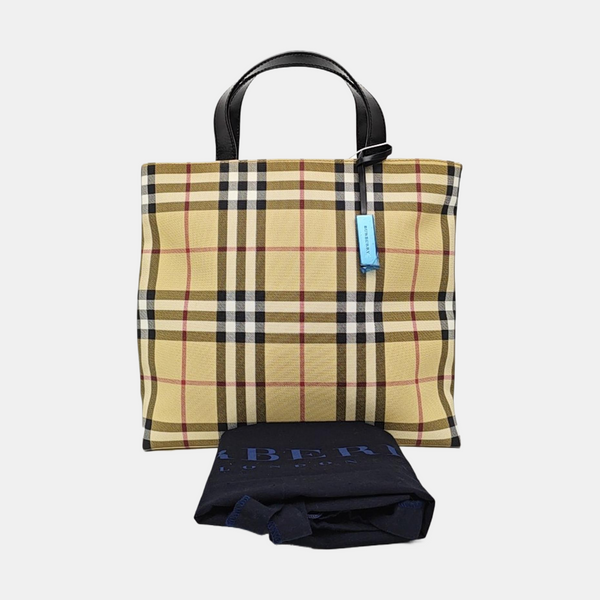 Coated Canvas Tote Bag Beige
