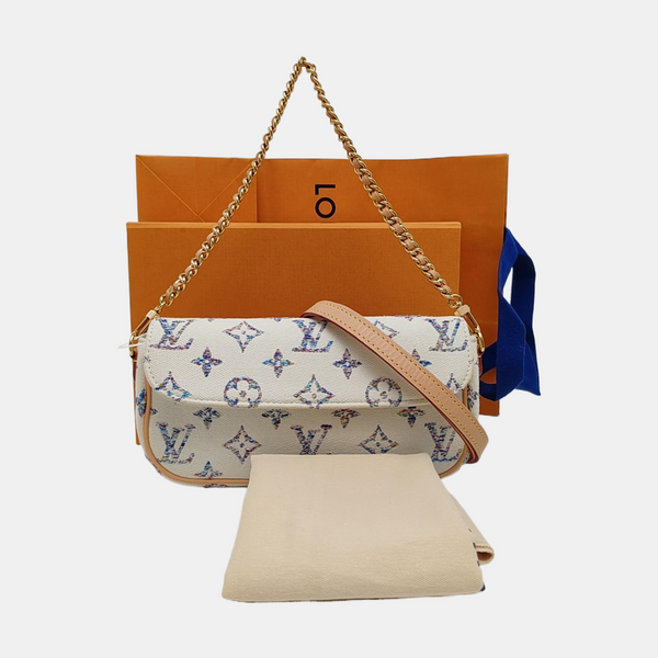 IVY Monogram Coated Canvas White