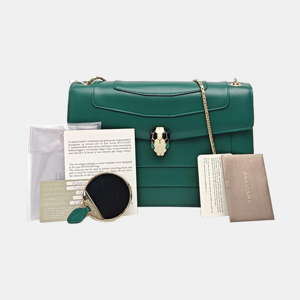 SERPENTI FOREVER Medium Calfskin Green