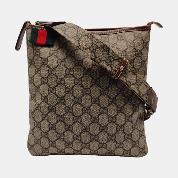 Monogram Coated Canvas Shoulder Bag Brown