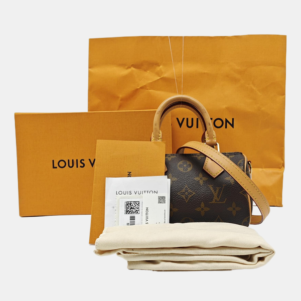SPEEDY Nano Monogram Coated Canvas Brown