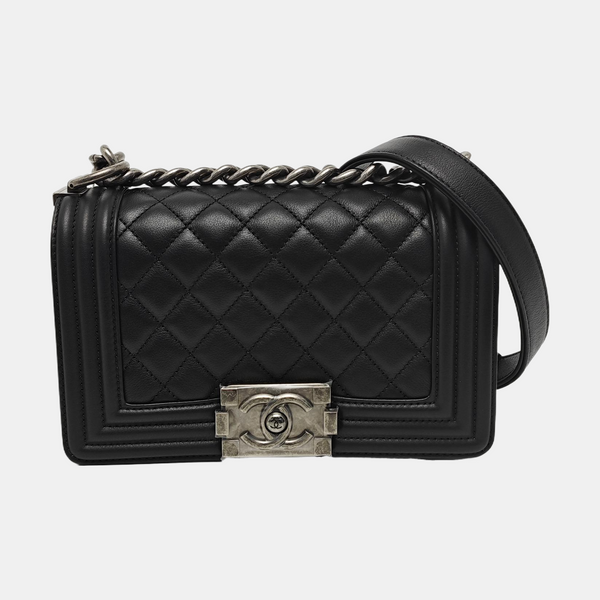 BOY CHANEL Small Quilted Calfskin Black