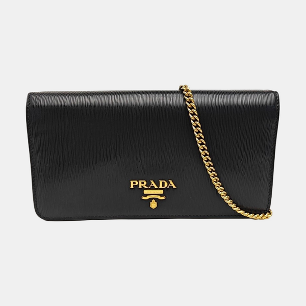 Saffiano Calfskin Shoulder Bag Black