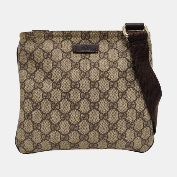 Monogram Coated Canvas Crossbody Bag Beige