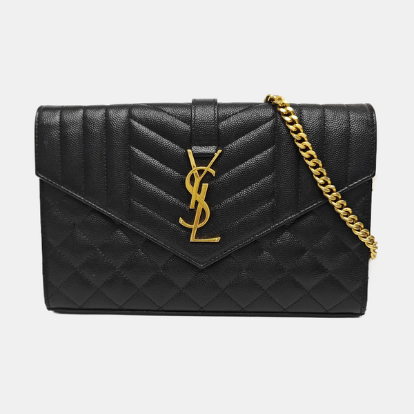 MONOGRAM Medium Chevron Calfskin Black