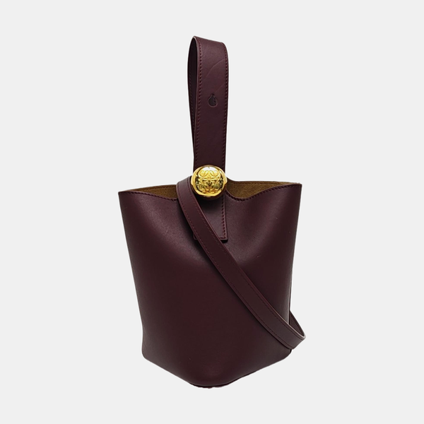 Pebble Bucket Mini Calfskin Red