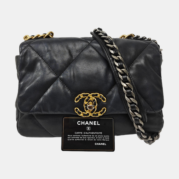 CHANEL 19 Quilted Lambskin Black