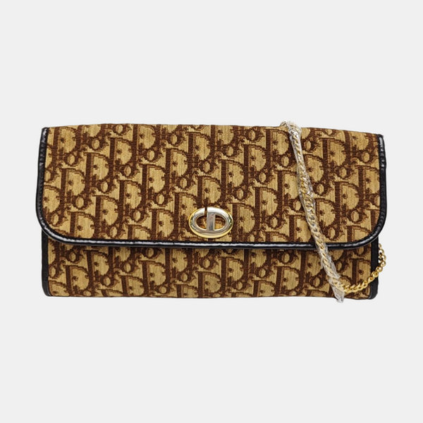Oblique Canvas Top Handle Bag Brown